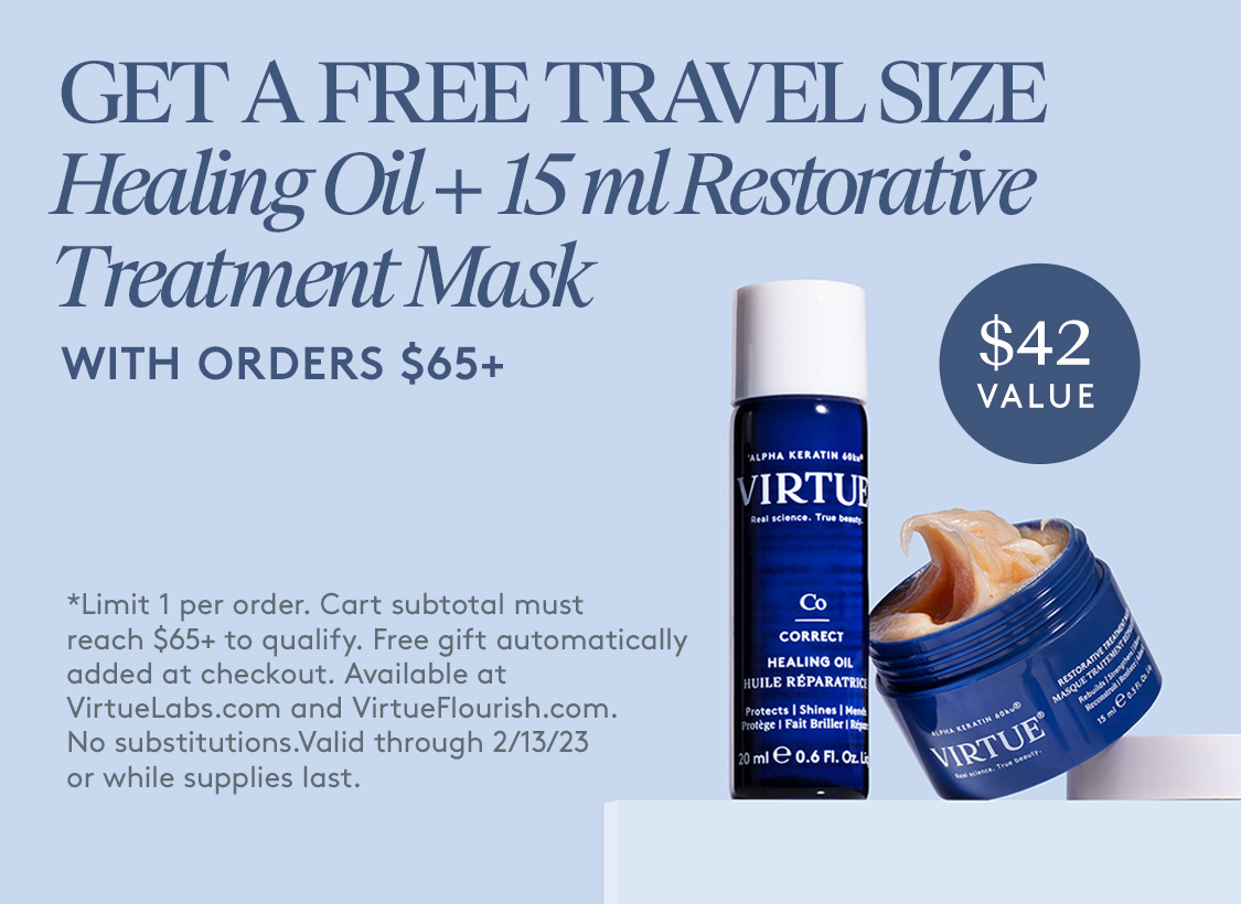Free Travel Size Healing Oil + 15 ML Restorative Treatment Mask with orders $65+